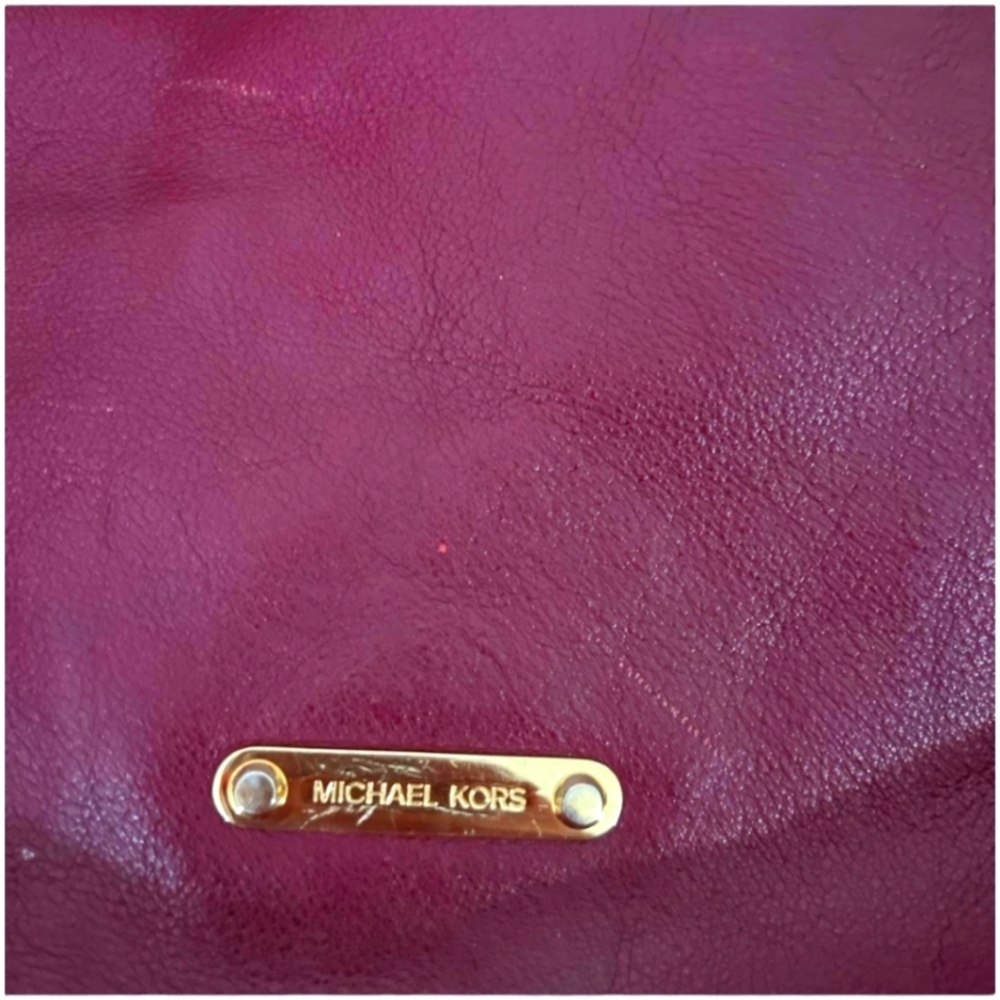 Michael Kors Large Burgundy Wine Leather Handbag - Picture 4 of 7